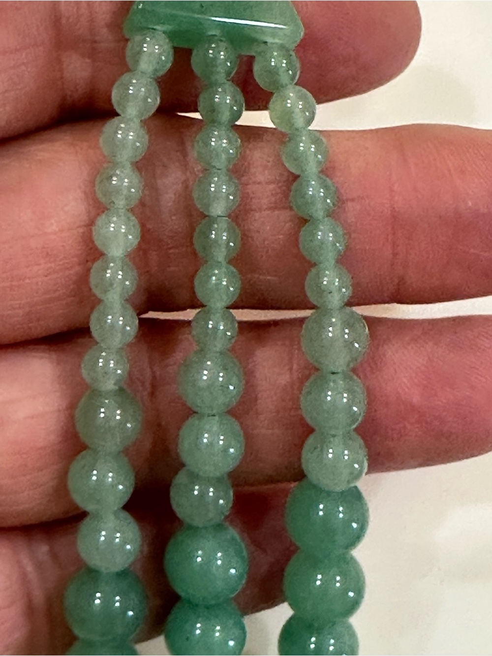 Southwestern Green Aventurine 16” Long 3 Strand Beaded Necklace & Bracelet Set - Picture 4 of 10